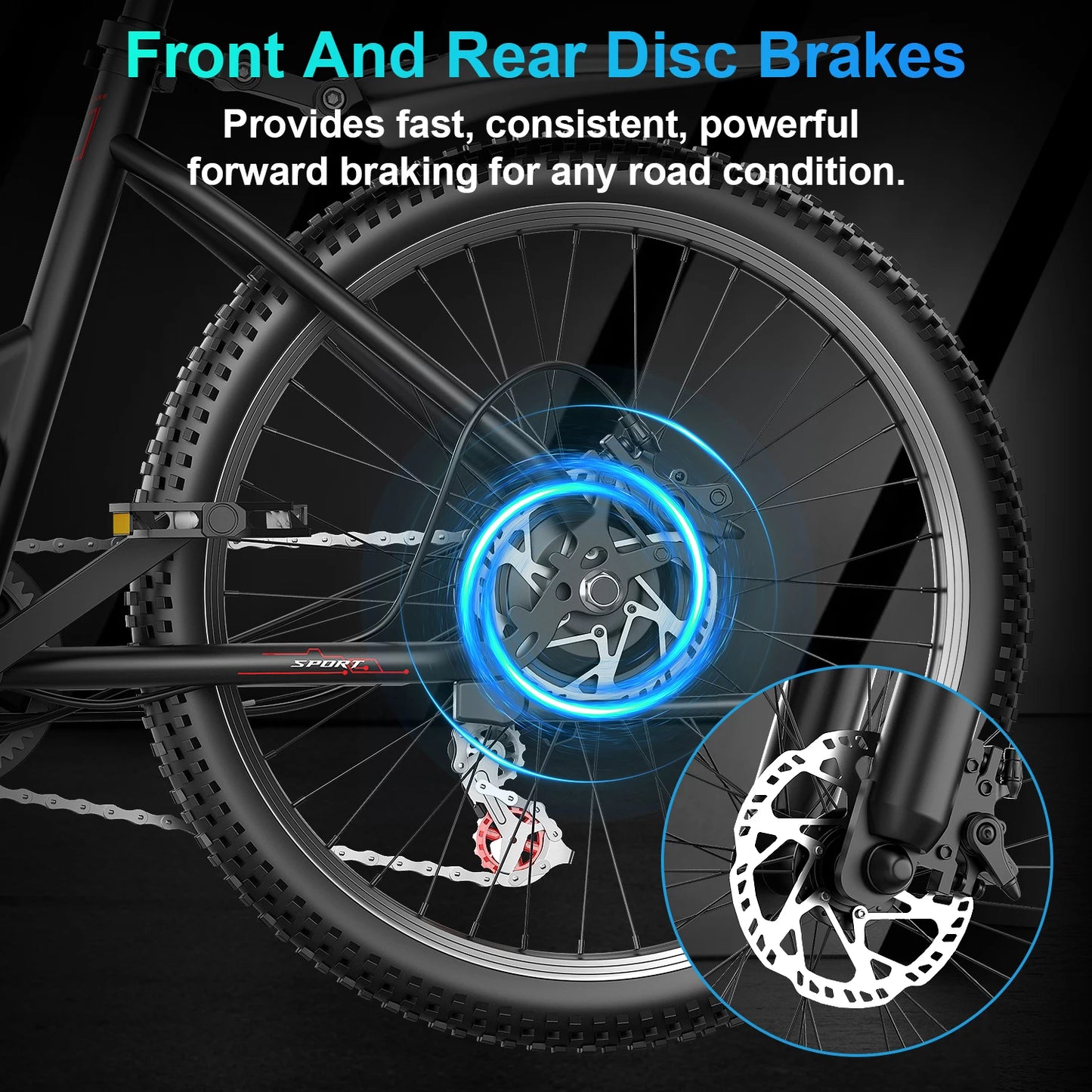 DEEPOWER F26 Electric Bike 48V 7.8AH 750W Adult Electric Bicycle 26 Inch LED Display Mountain Ebike