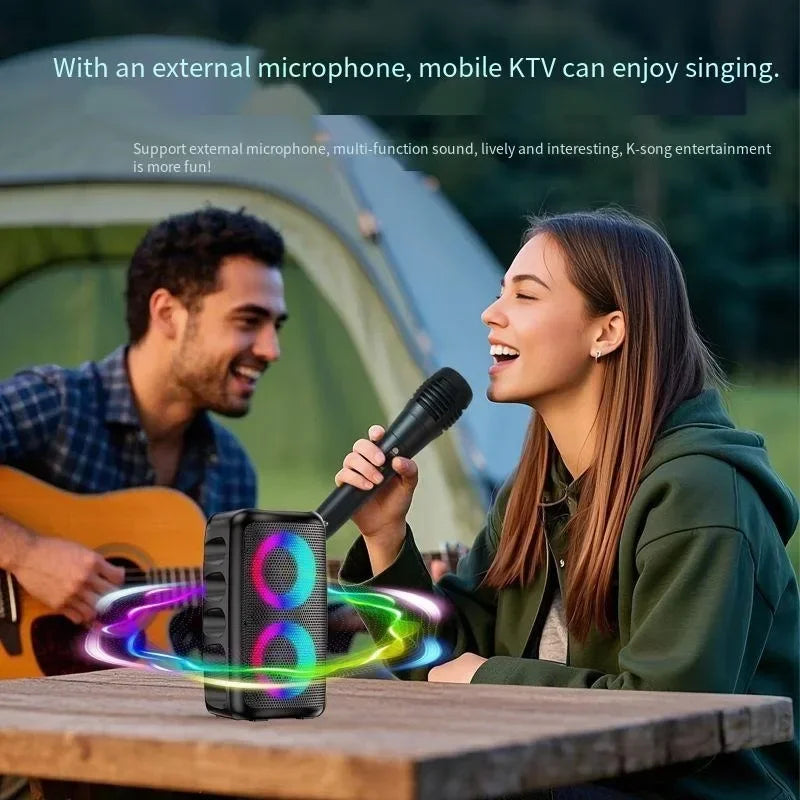 Portable Wireless HIFI Bluetooth Speaker Home Theater Sound System with Wired Mic High Definition Pure Sound U Disk TF Card AUX