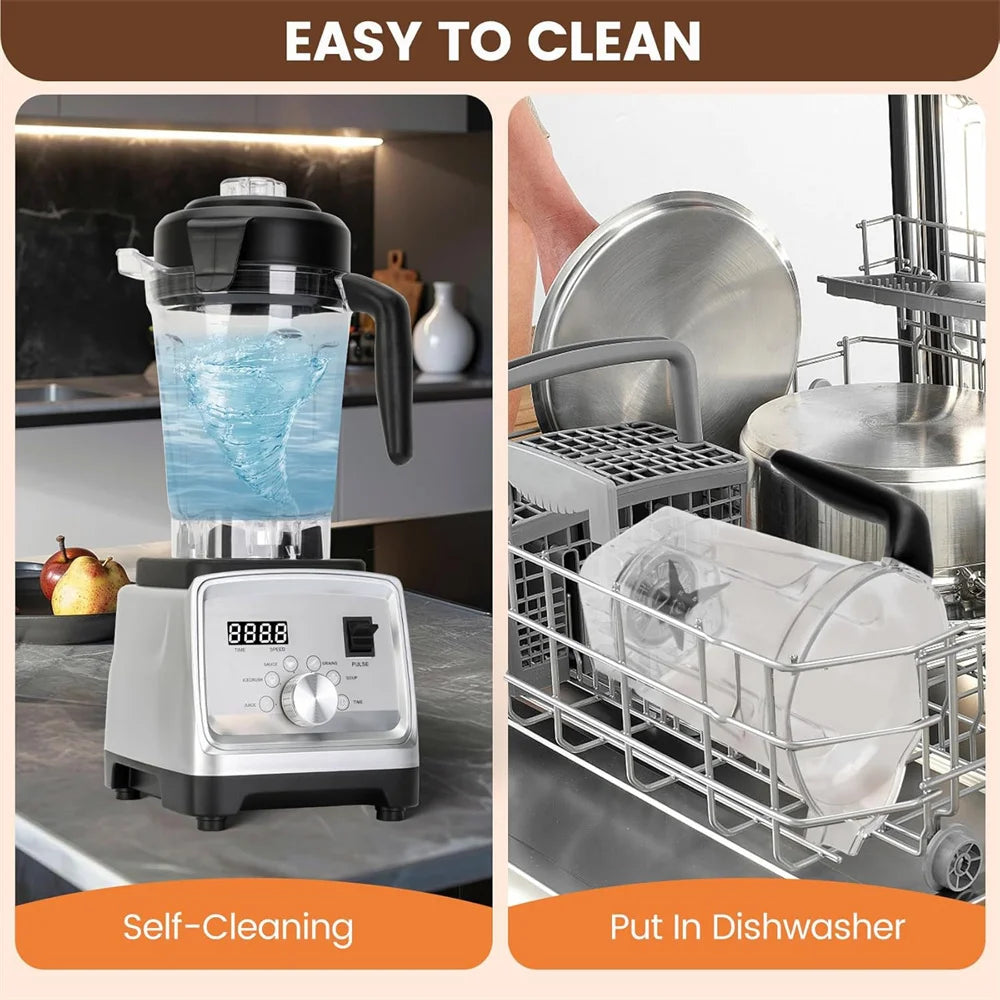 Blitzhome 1000W Heavy Duty Commercial Grade Timer Blender Mixer Juicer Fruit Food Processor Ice Smoothies BPA Free 1.75L Jar