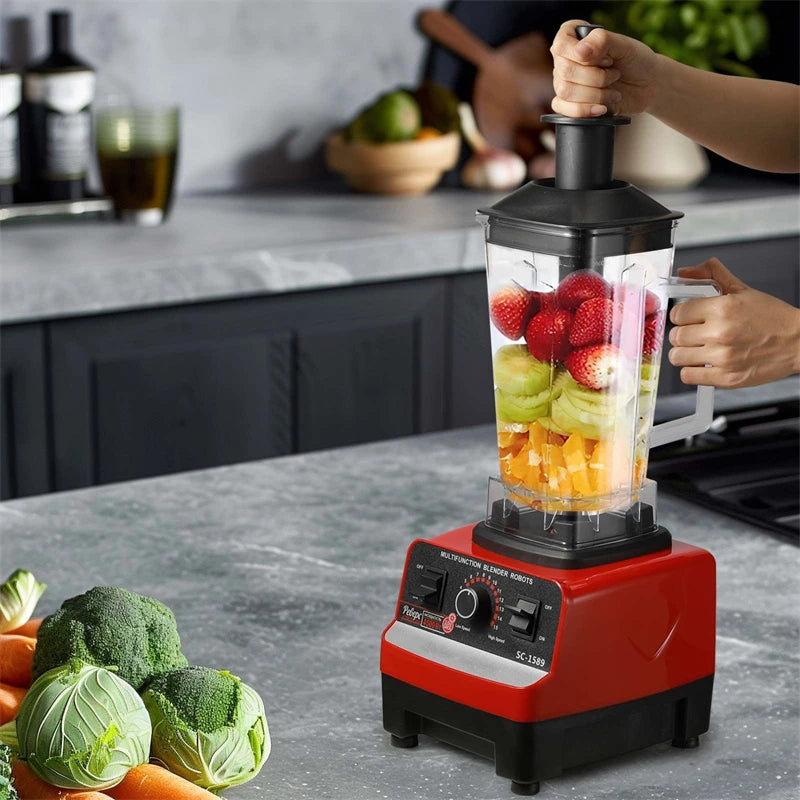 2000W due Commercial Blender Stationary Food Processor Ice cookies for Food 2-in-1 High Power Juicer Blender