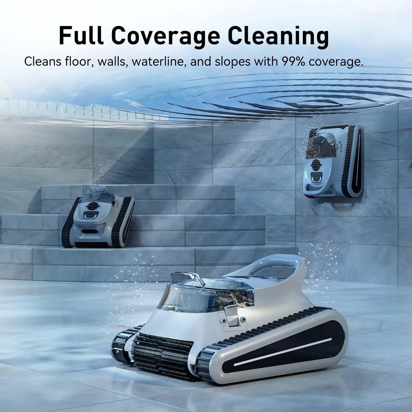 (2025 New) Seauto Crab Pro Robotic Pool Vacuum, Wall-Climbing Robot, Suitable for Walls and Floors of 2000 Square Feet