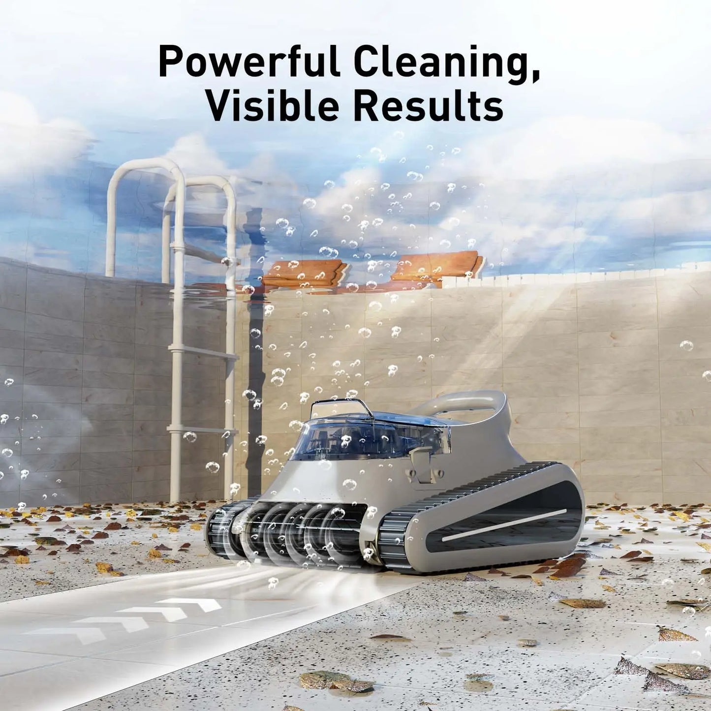 (2025 New) Seauto Crab Pro Robotic Pool Vacuum, Wall-Climbing Robot, Suitable for Walls and Floors of 2000 Square Feet