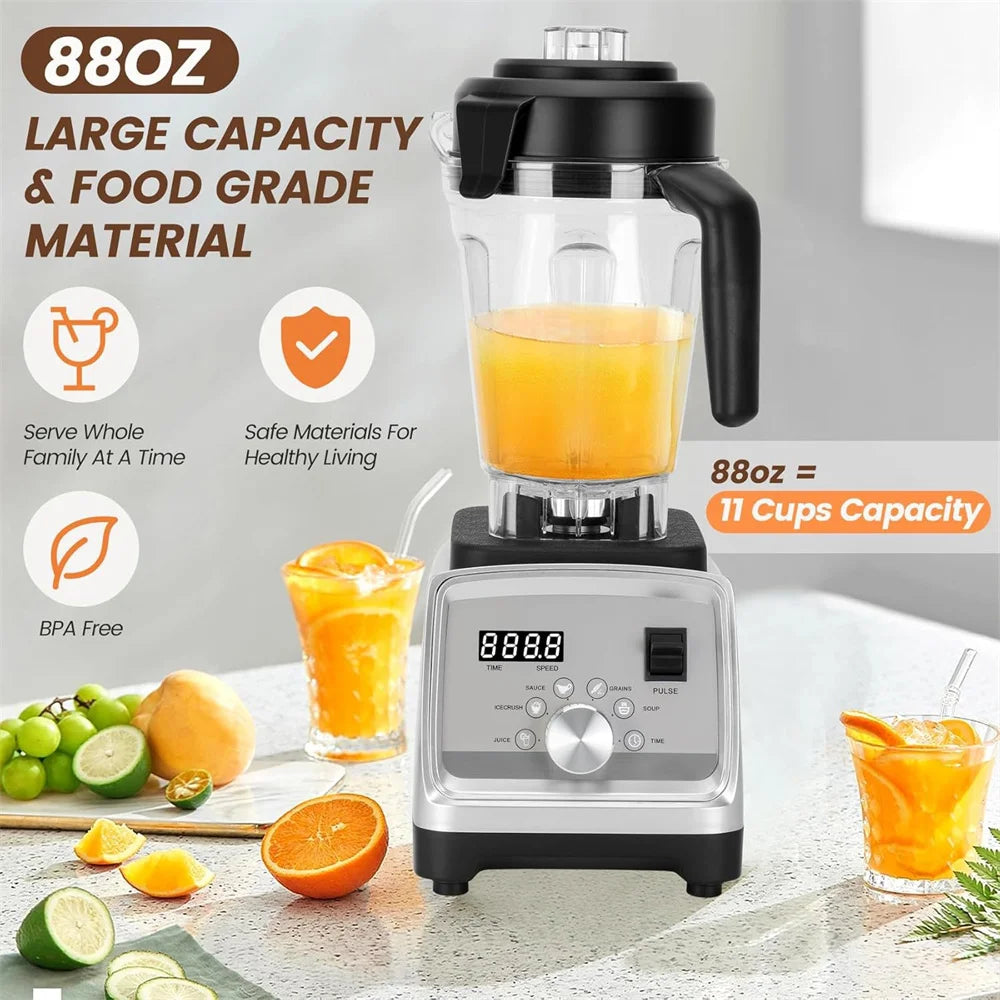 Blitzhome 1000W Heavy Duty Commercial Grade Timer Blender Mixer Juicer Fruit Food Processor Ice Smoothies BPA Free 1.75L Jar