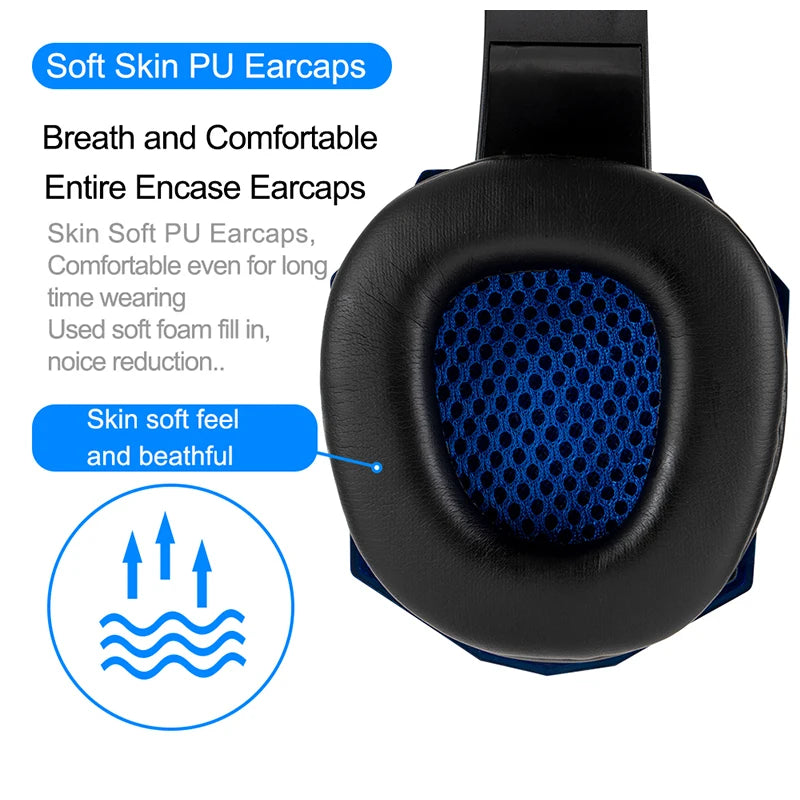 Gaming Headset with Mic and LED Light for PC Laptop Computer Cellphone PS4 Xbox 3.5mm Wired Stereo PC Gaming Headset Gifts