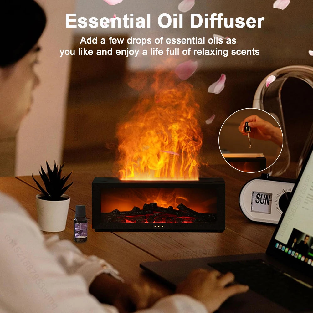 Humidificador chimenea con aceites esenciales