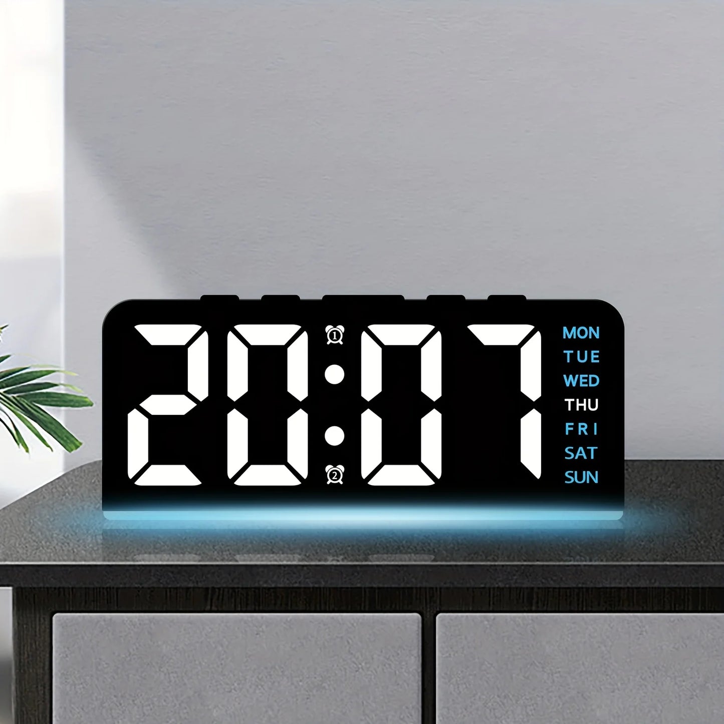 1 PCS Digital LED Alarm Clock With Date Display Dual Alarms Snooze Function Night Light 12H 24H Mode For Bedroom Desk Table
