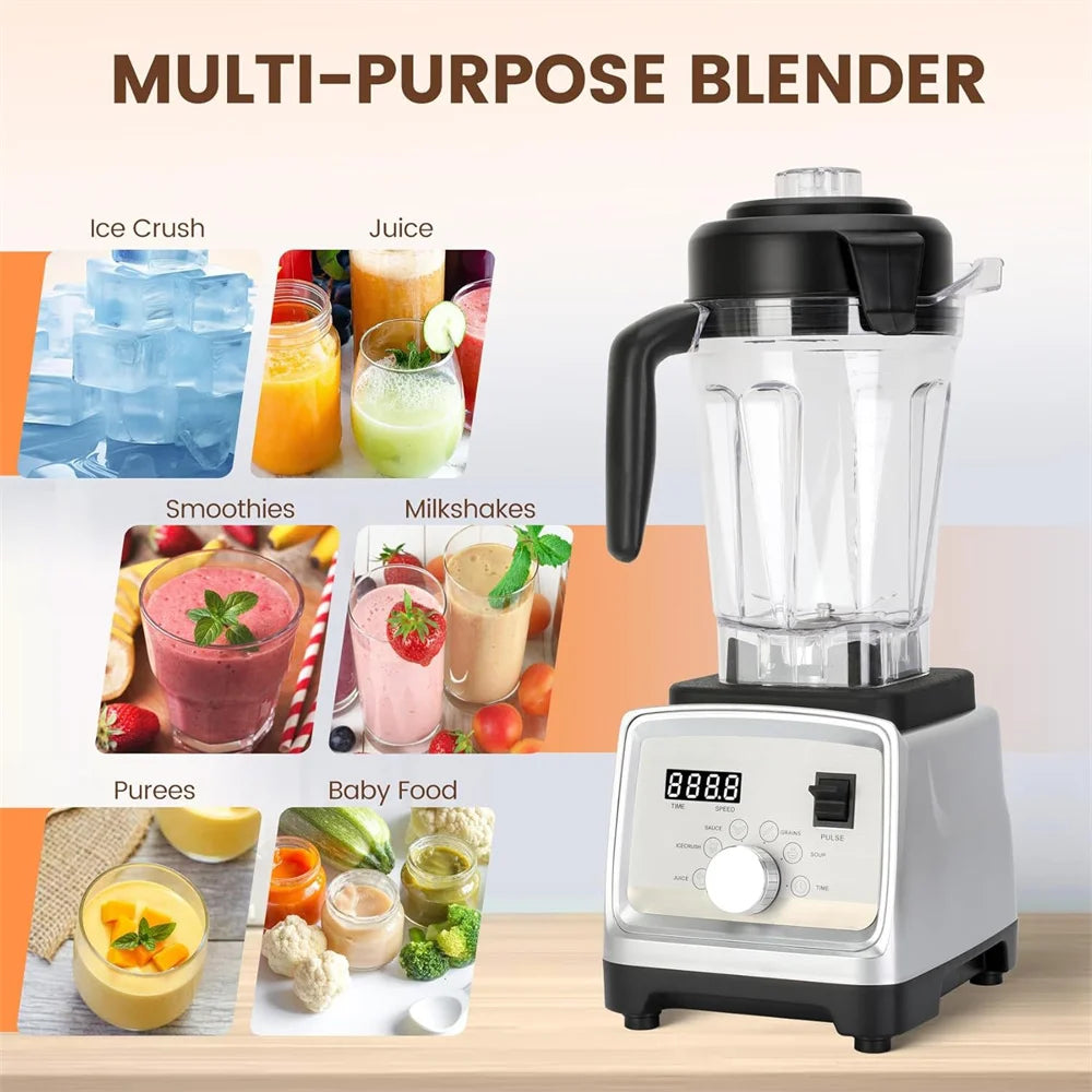 Blitzhome 1000W Heavy Duty Commercial Grade Timer Blender Mixer Juicer Fruit Food Processor Ice Smoothies BPA Free 1.75L Jar