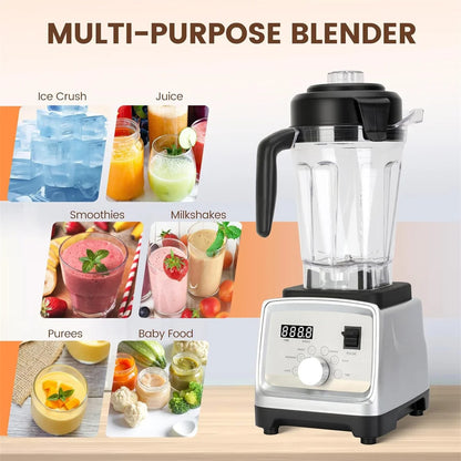 Blitzhome 1000W Heavy Duty Commercial Grade Timer Blender Mixer Juicer Fruit Food Processor Ice Smoothies BPA Free 1.75L Jar
