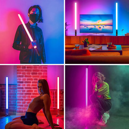 LUXCEO120cm Mood 1 Pro Music Sync RGB Light Bar with Remote, Rechargeable LED Lights for DJ,YouTube, Gaming Room, Party Decor.