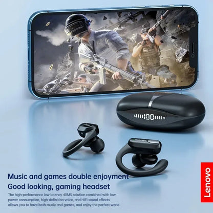 Lenovo XT80 Wireless Headphones Bluetooth 5.3 Earphones True with Mic Button Control Noise Reduction Earhooks Waterproof Headset