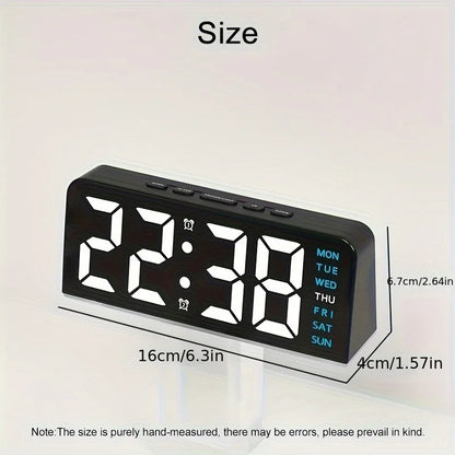 1 PCS Digital LED Alarm Clock With Date Display Dual Alarms Snooze Function Night Light 12H 24H Mode For Bedroom Desk Table