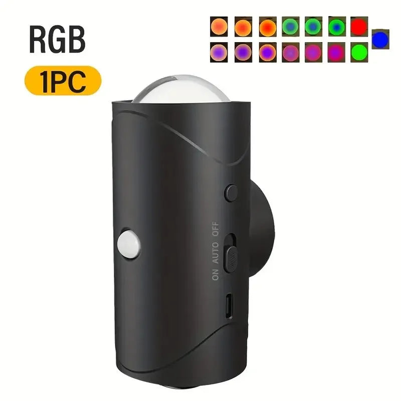 4/2/1 PCS Motion Sensor Smart Light, Dimmable LED Night Lamp, RGB Gradient Ambient Light, Rechargeable Wall Sconce Light Sensor