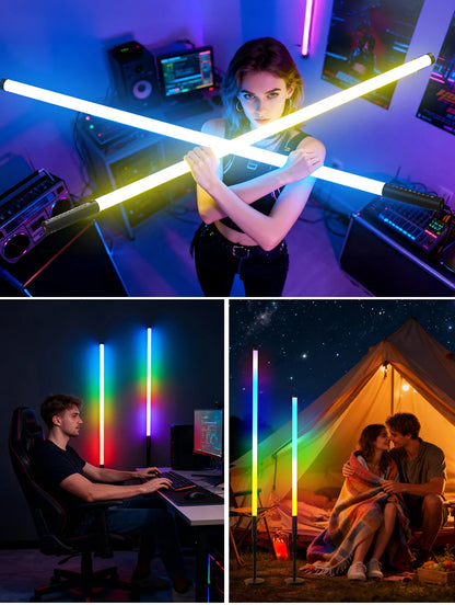 LUXCEO120cm Mood 1 Pro Music Sync RGB Light Bar with Remote, Rechargeable LED Lights for DJ,YouTube, Gaming Room, Party Decor.