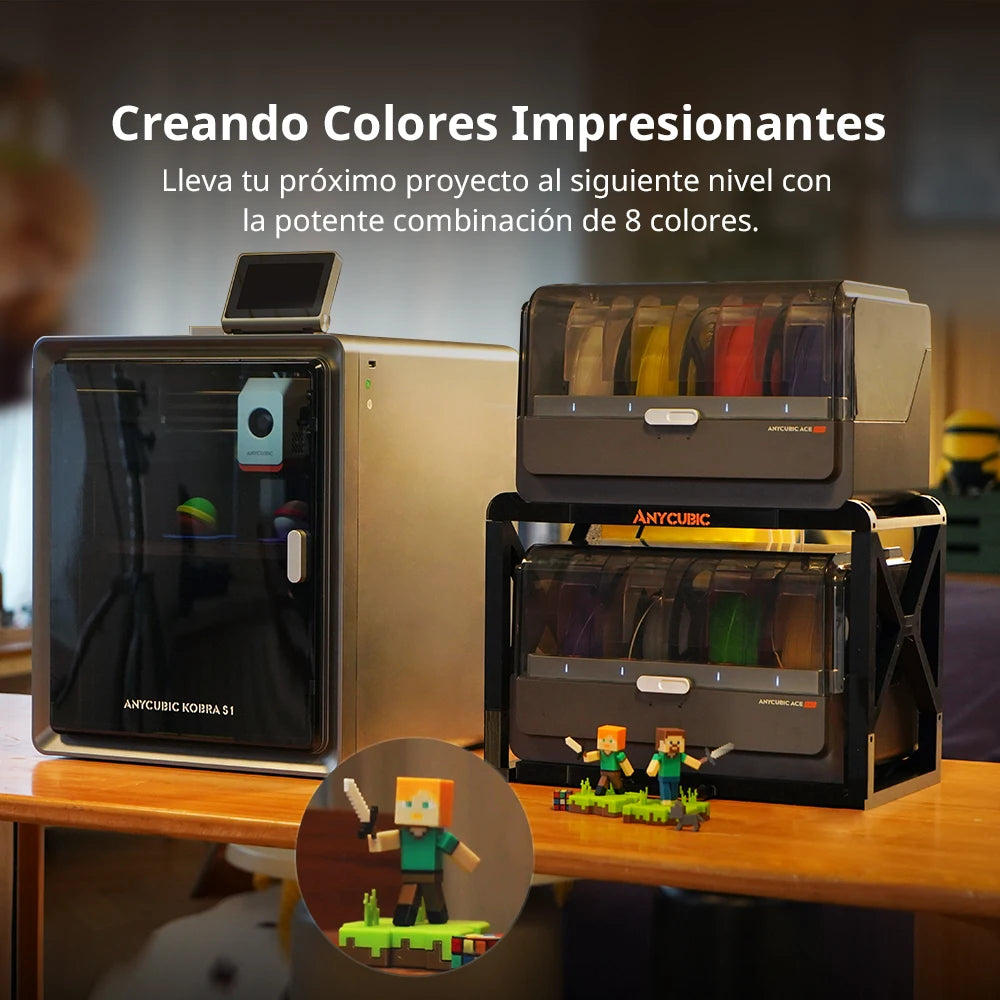 Anycubic Kobra S1 Combo Multi-Color 3D Printer Max Speed 600mm/s Core XY Stable Structure High Precision 3D Printer