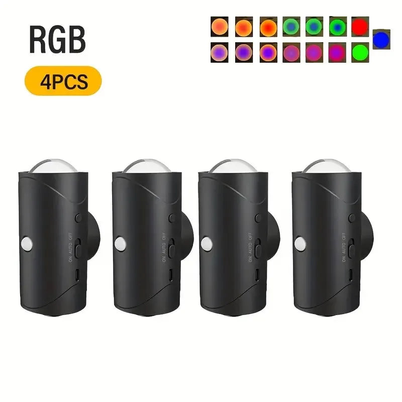 4/2/1 PCS Motion Sensor Smart Light, Dimmable LED Night Lamp, RGB Gradient Ambient Light, Rechargeable Wall Sconce Light Sensor