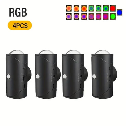 4/2/1 PCS Motion Sensor Smart Light, Dimmable LED Night Lamp, RGB Gradient Ambient Light, Rechargeable Wall Sconce Light Sensor