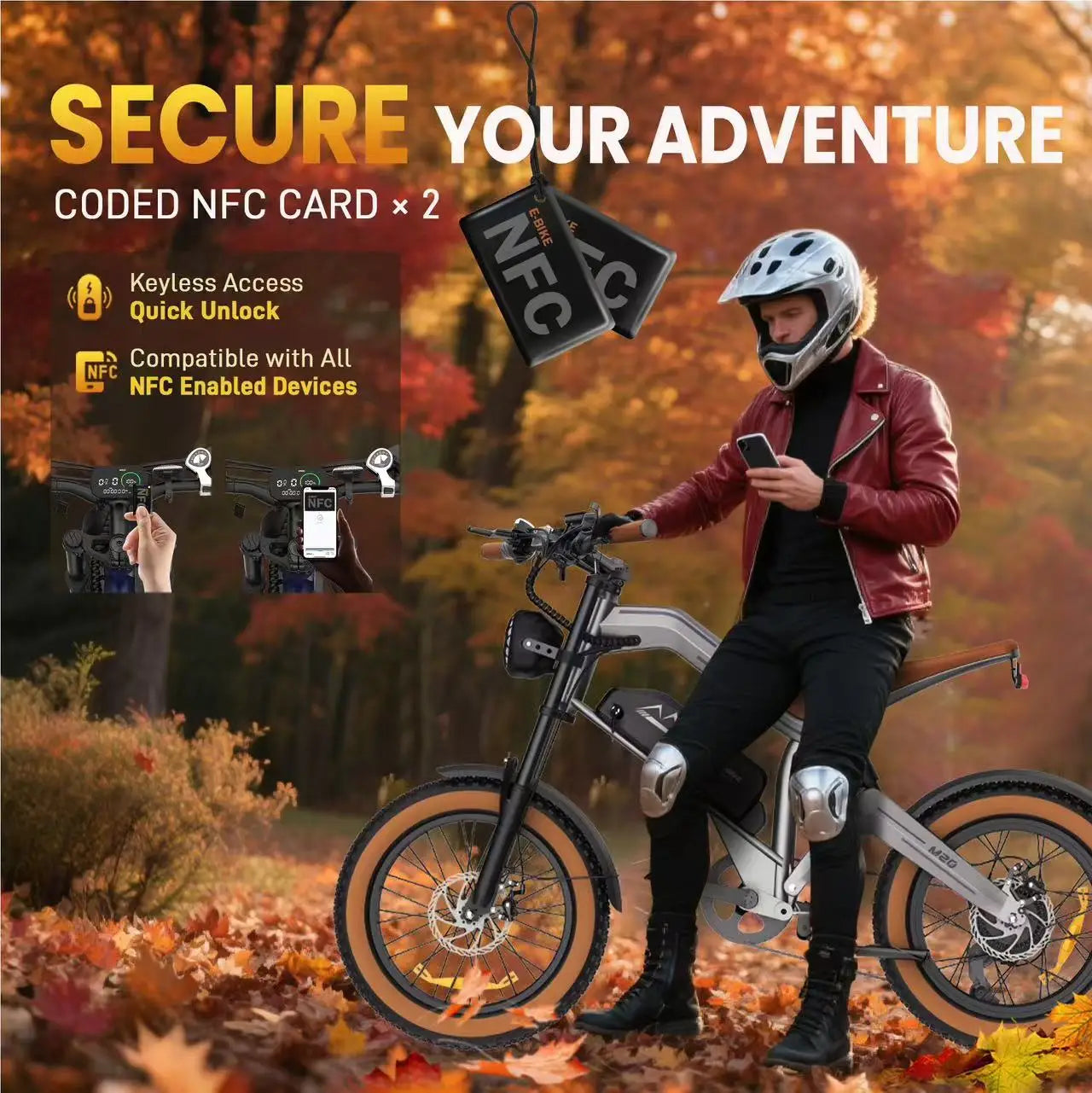 M20 1500W Adult Electric Bike 55 km/h Max Speed Hydraulic Brake Electrical Road Bicycle 48V15Ah MTB E-bike 20-Fat Mountain Ebike