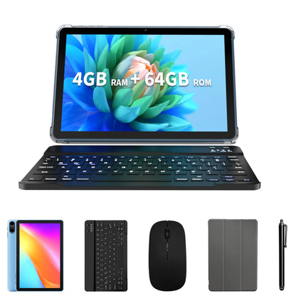 10.1" Android Tablet with Octa-core Processor 8GB(4+4GB Virtual) RAM 64GB ROM HD IPS Touchscreen, Wi-Fi 6, BT 5.0, Dual Camera