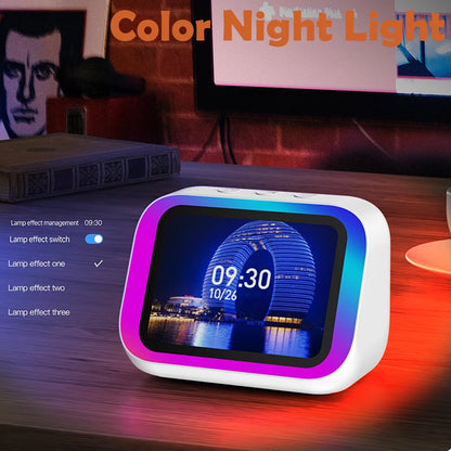 Smart Alarm Clock Bluetooth Speaker Weather Display Night Light Music Stories Player Photo Frame Perfect Gift Bluetooth APP