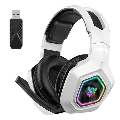 Wireless Gaming Headset 2.4GHz/BT 5.3/Wired Gaming Headphones with Mic Gamer Headphones RGB Light for PS4/PC/Laptop