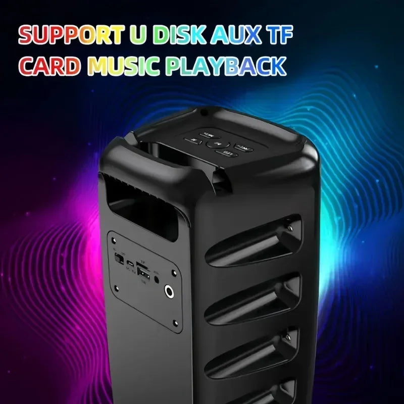 Portable Wireless HIFI Bluetooth Speaker Home Theater Sound System with Wired Mic High Definition Pure Sound U Disk TF Card AUX