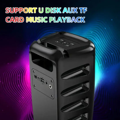 Portable Wireless HIFI Bluetooth Speaker Home Theater Sound System with Wired Mic High Definition Pure Sound U Disk TF Card AUX