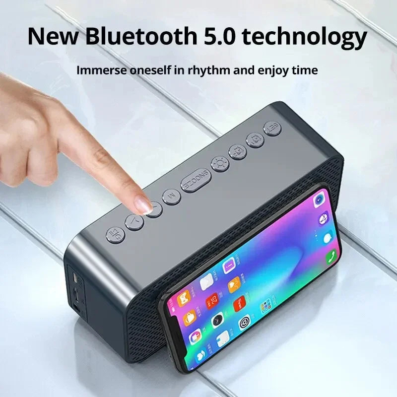 1pc LED Digital Alarm Clock with Bluetooth ,Speaker Mirror Bedroom Office Decor Table Screen Temperature FM Radio