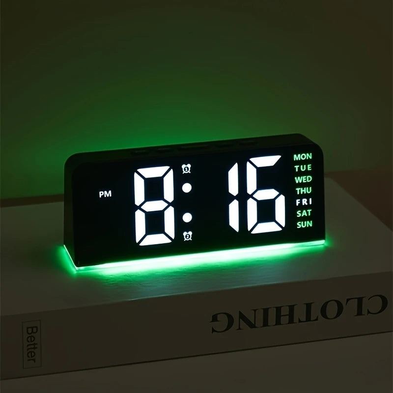 1 PCS Digital LED Alarm Clock With Date Display Dual Alarms Snooze Function Night Light 12H 24H Mode For Bedroom Desk Table