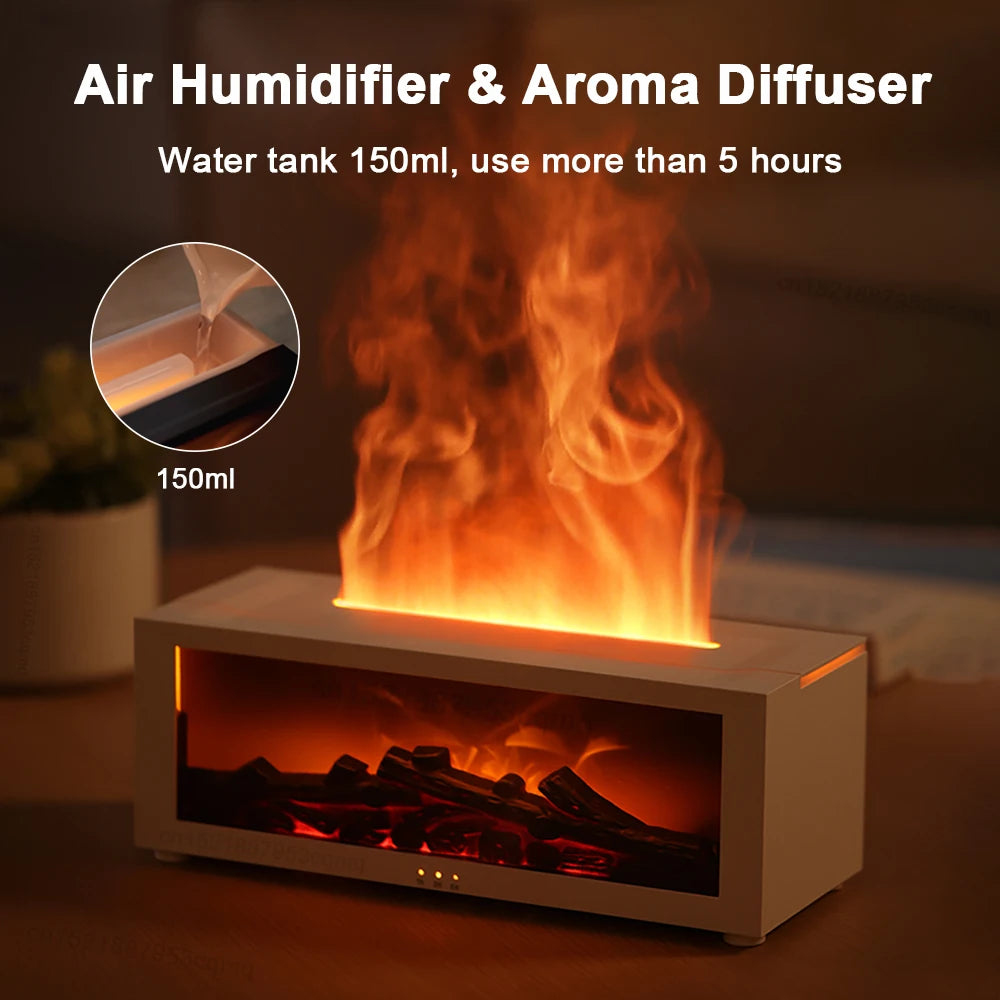 Humidificador chimenea con aceites esenciales