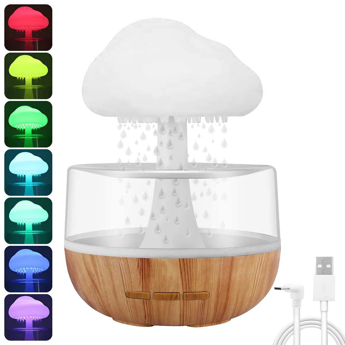 Humidificador de nube con lluvia y aceites ensenciales