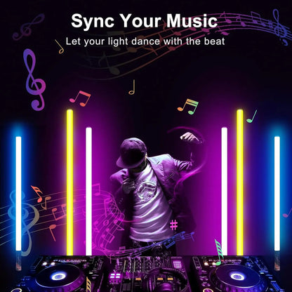 LUXCEO120cm Mood 1 Pro Music Sync RGB Light Bar with Remote, Rechargeable LED Lights for DJ,YouTube, Gaming Room, Party Decor.