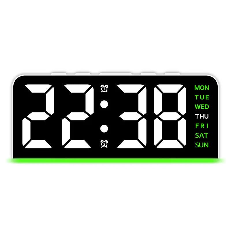 1 PCS Digital LED Alarm Clock With Date Display Dual Alarms Snooze Function Night Light 12H 24H Mode For Bedroom Desk Table