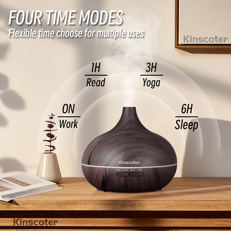 Humidificador de madera con aceites esenciales