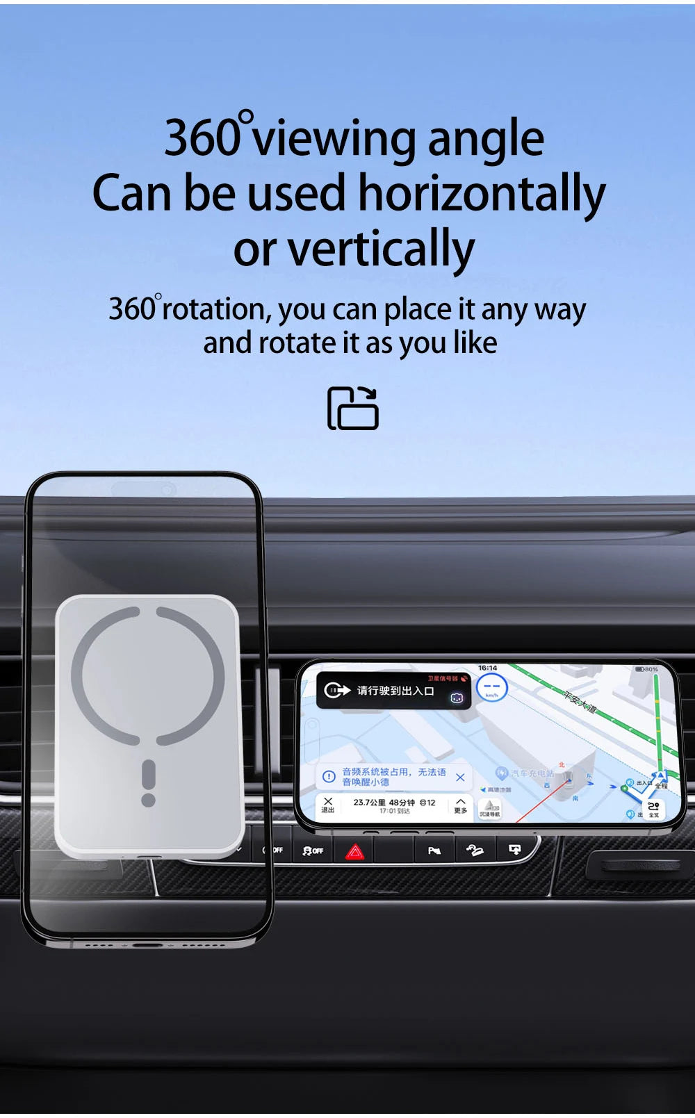 Alynic Cargador inalambrico para coche universal