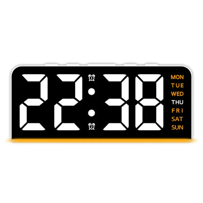 1 PCS Digital LED Alarm Clock With Date Display Dual Alarms Snooze Function Night Light 12H 24H Mode For Bedroom Desk Table