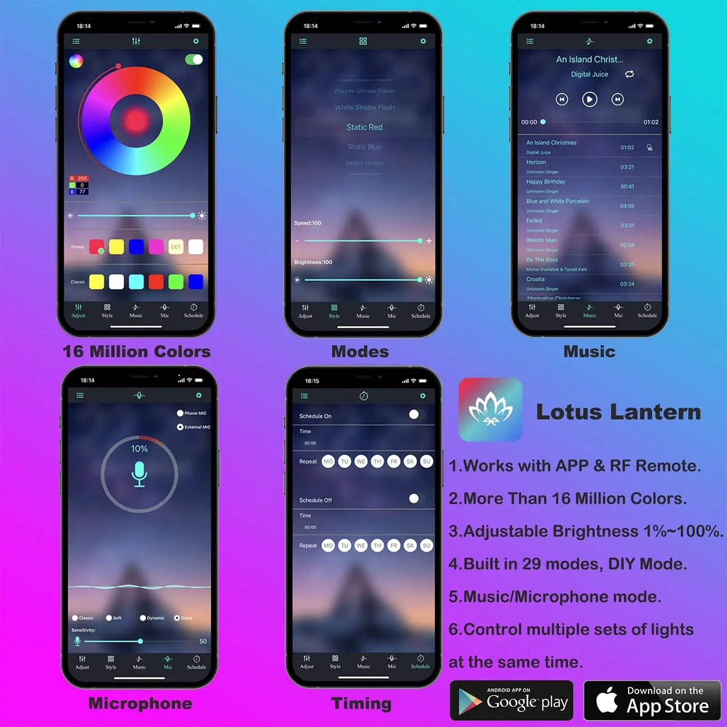 Kit LED de luces de neon para interior se coche