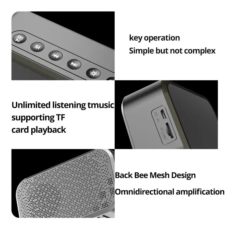 1pc LED Digital Alarm Clock with Bluetooth ,Speaker Mirror Bedroom Office Decor Table Screen Temperature FM Radio