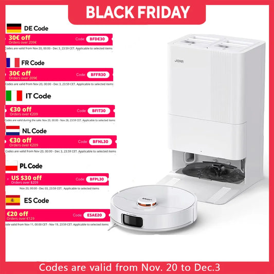 JONR Robot Vacuum P20 Pro International Edition Mopping Vacuuming Drying Wipes Automatic Cleaning Dust Collecting Drainage Water