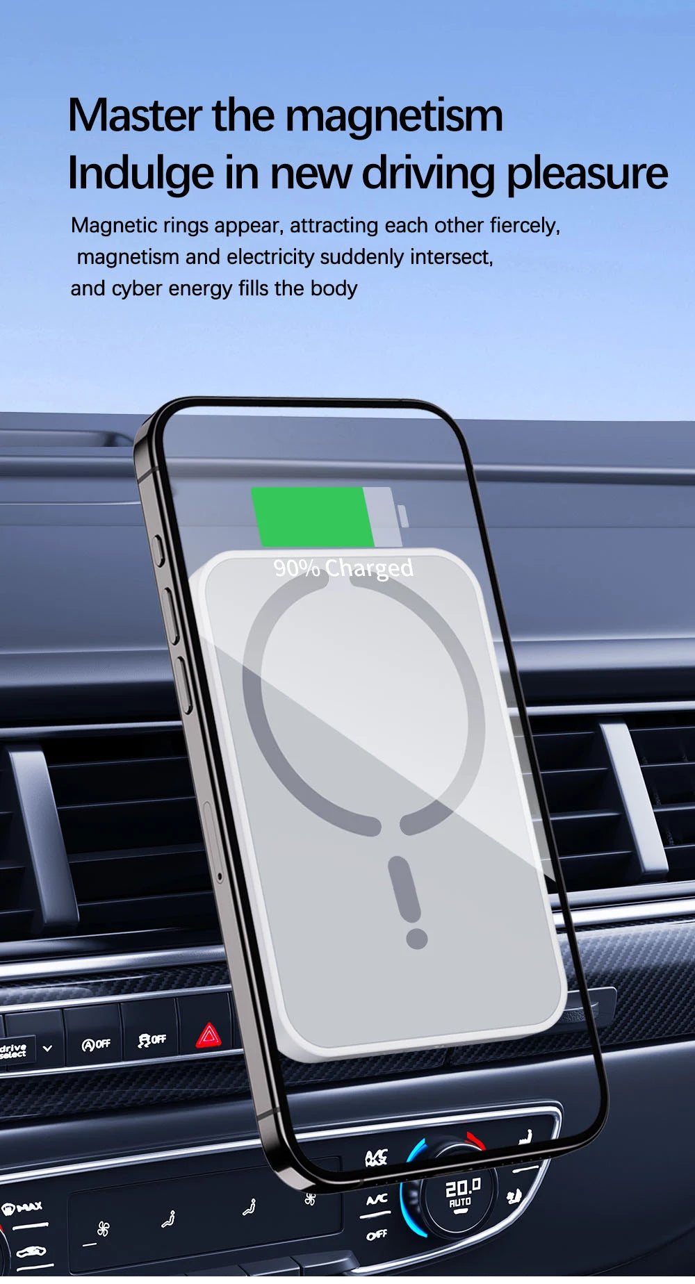 Alynic Cargador inalambrico para coche universal