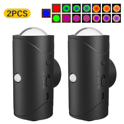 4/2/1 PCS Motion Sensor Smart Light, Dimmable LED Night Lamp, RGB Gradient Ambient Light, Rechargeable Wall Sconce Light Sensor