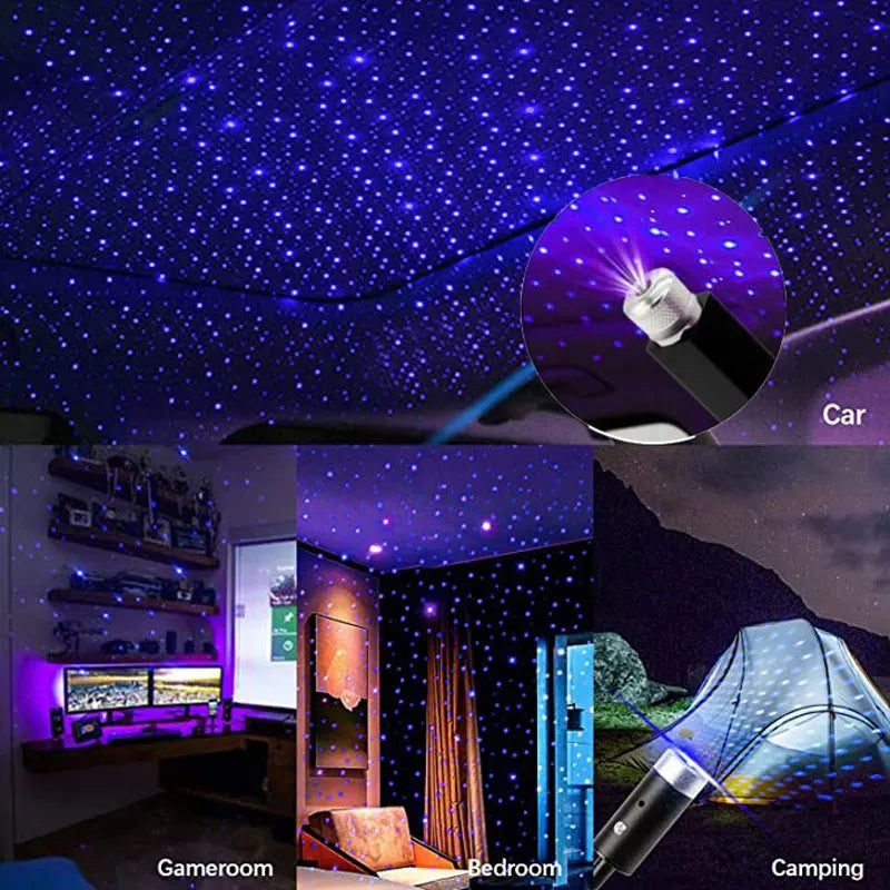 Proyector LED para techo de coche Star Night USB