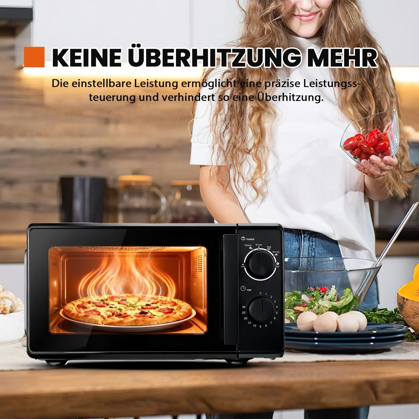 Compact 20L microwave oven with 700W power, easy turn Knob operation, 30-minute timer & defrost function, 243x46x353mm