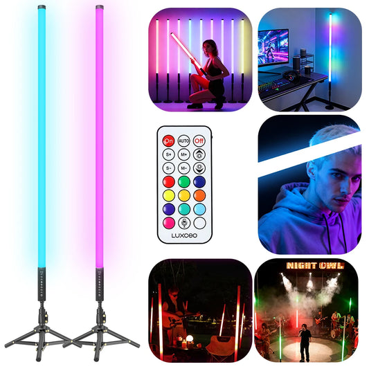 LUXCEO120cm Mood 1 Pro Music Sync RGB Light Bar with Remote, Rechargeable LED Lights for DJ,YouTube, Gaming Room, Party Decor.