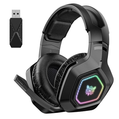 Wireless Gaming Headset 2.4GHz/BT 5.3/Wired Gaming Headphones with Mic Gamer Headphones RGB Light for PS4/PC/Laptop