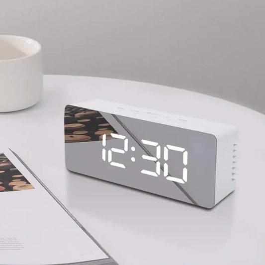 Digital Alarm Clock LED Electronic Desktop Clock with Temperature for Bedroom Home Office Teens Kids