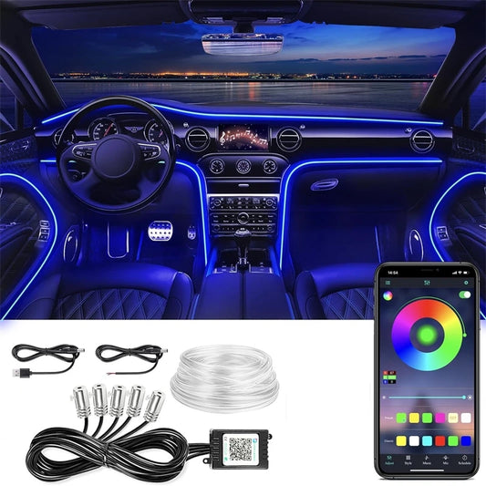 Kit LED de luces de neon para interior se coche
