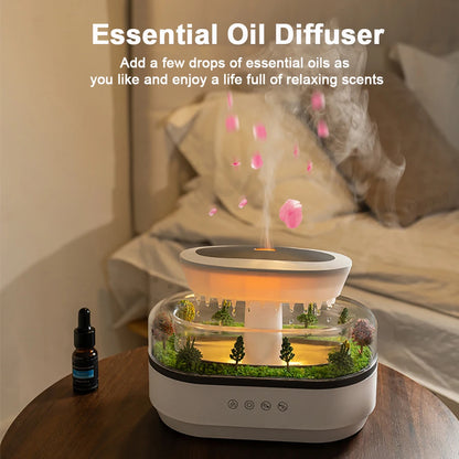 Humidificador con sonido de lluvia Humidifier y aceites ensenciales