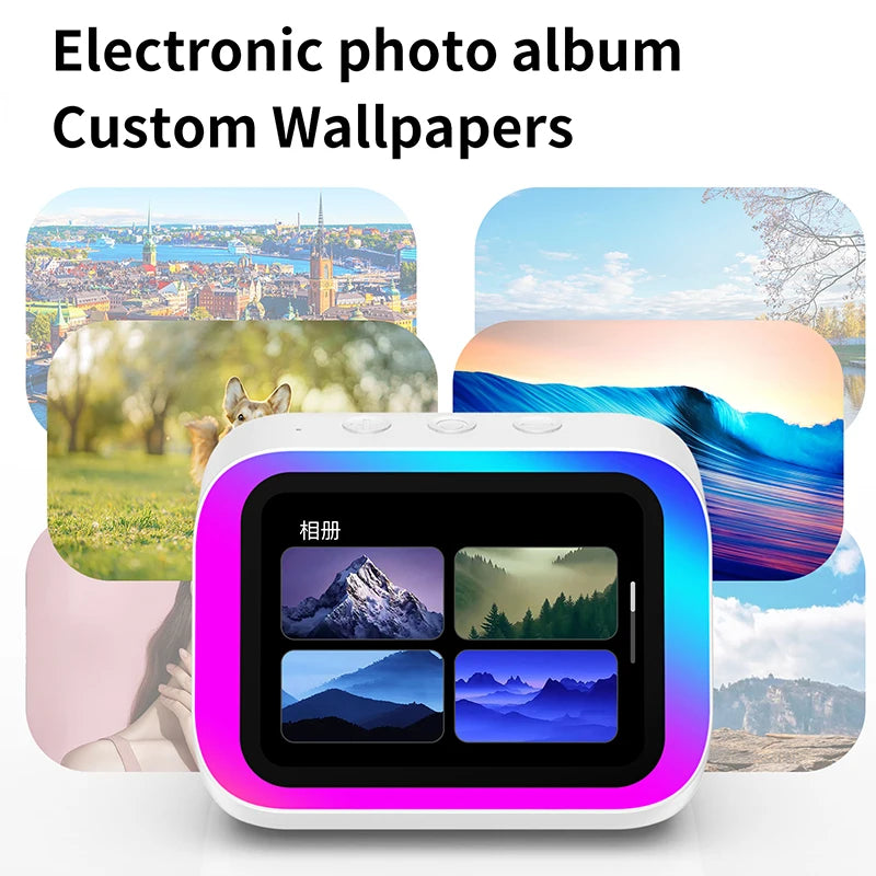 Smart Alarm Clock Bluetooth Speaker Weather Display Night Light Music Stories Player Photo Frame Perfect Gift Bluetooth APP