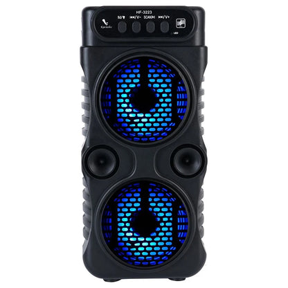 Outdoor Portable Wireless Speaker Dual 3 Inches Music Stereo Subwoofer Bass USB Power Supply For Dancing Party Family Karaoke