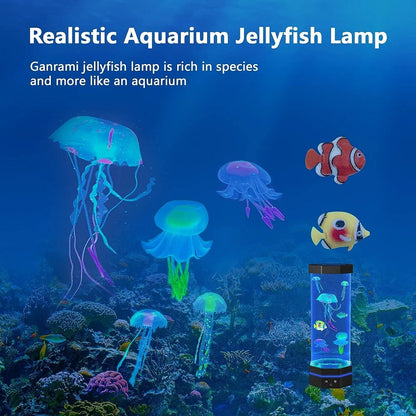 Jellyfish Lava Lamp 17 Colors Changing Jellyfish Lamp With Remote Control USB Plug-in Bubble Fish Lamp Kids Night Light